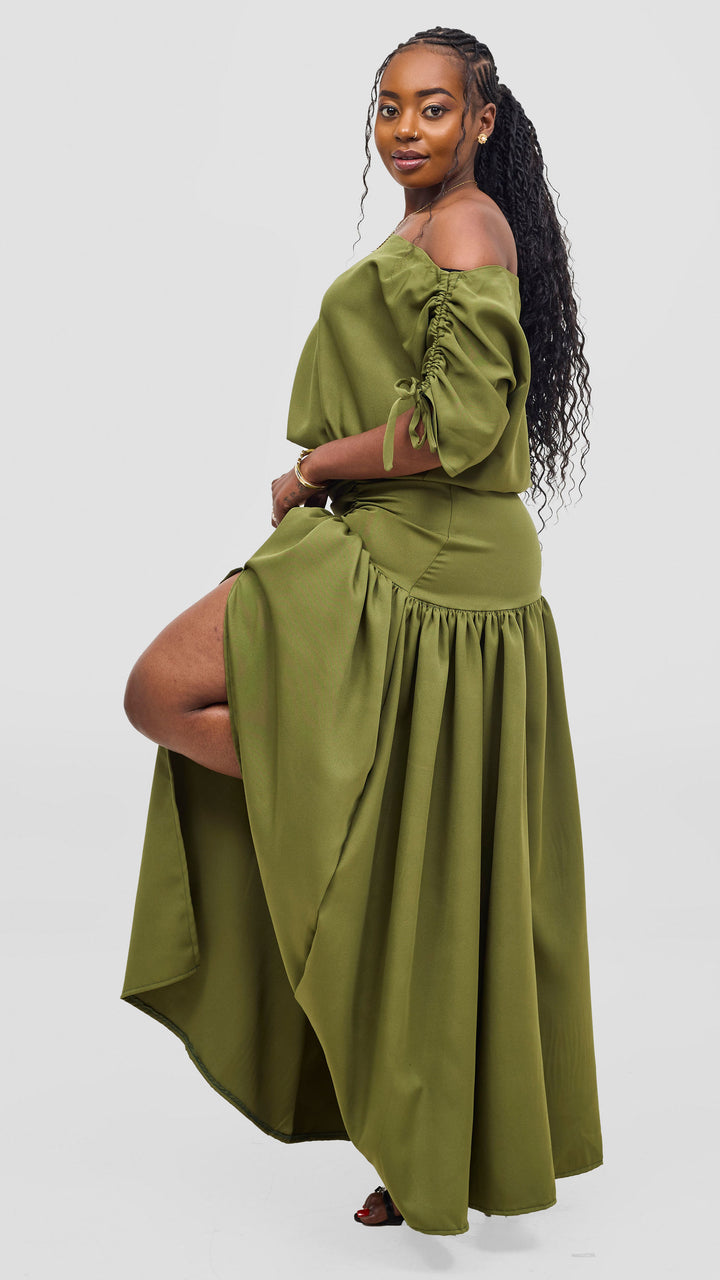 Malaika Skirt Set - Olive Green