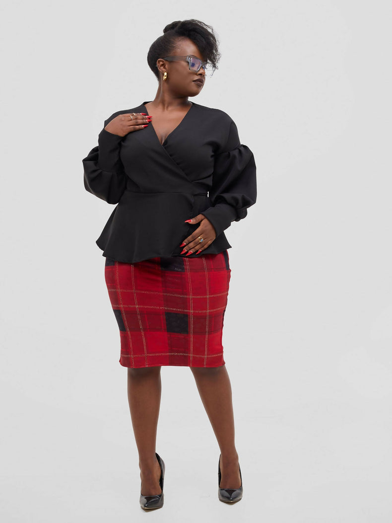 Silk House Collections Mia Skirt - Plaid Red - Shopzetu