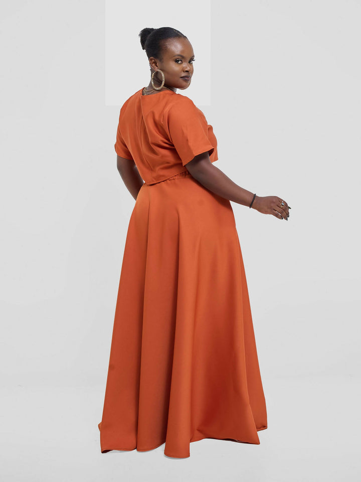 Silk House Collection Kalisi Skirt Set - Burnt Orange - Shopzetu