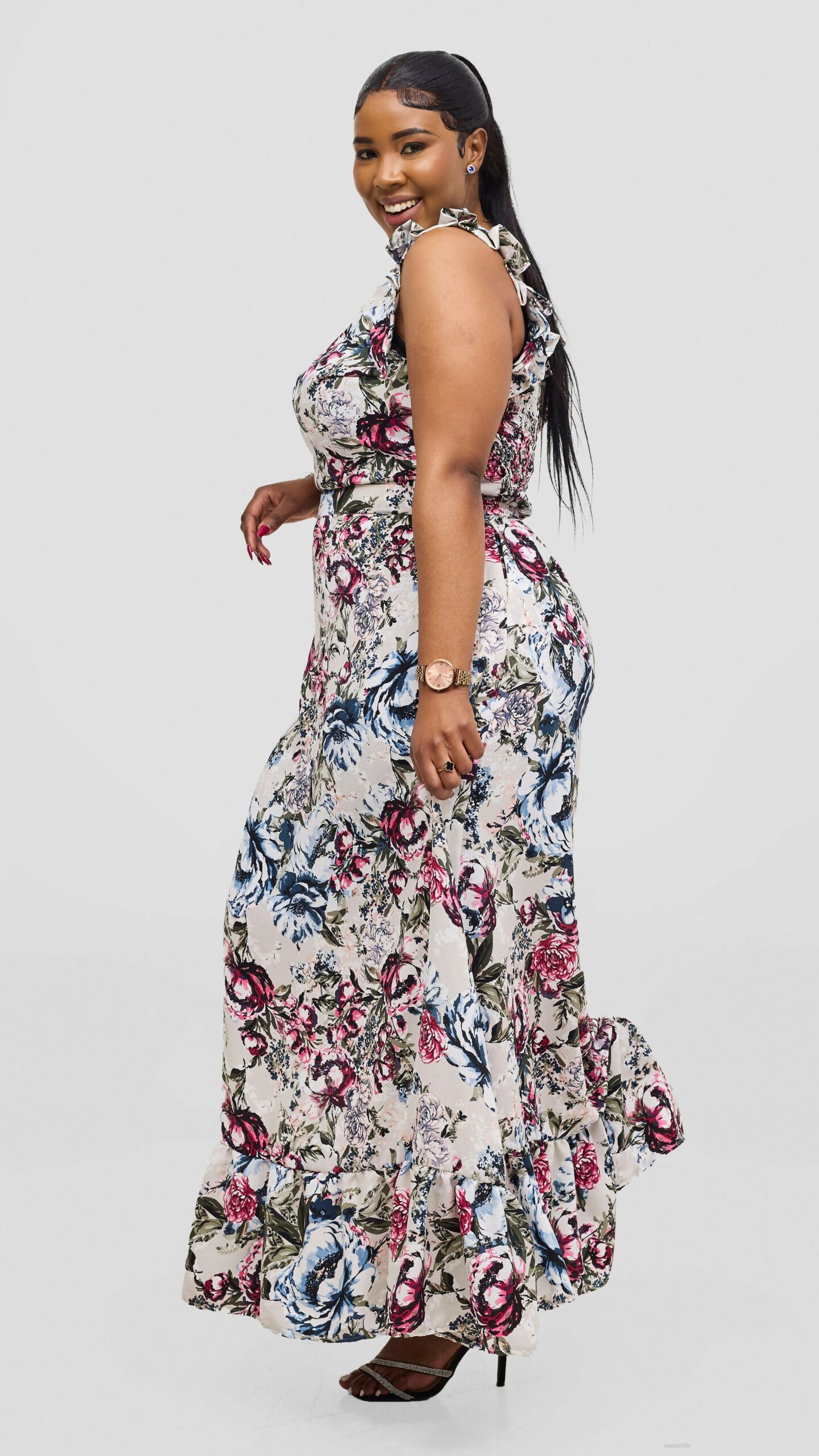 Silk House Collection Nakita Skirt Set - White Floral