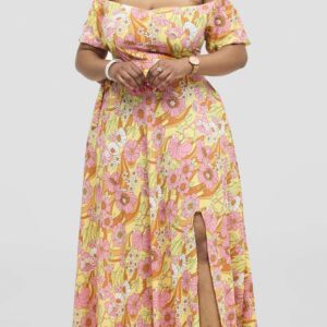 Silk House Collection Curvy Plus Size Twirl Dress - Floral