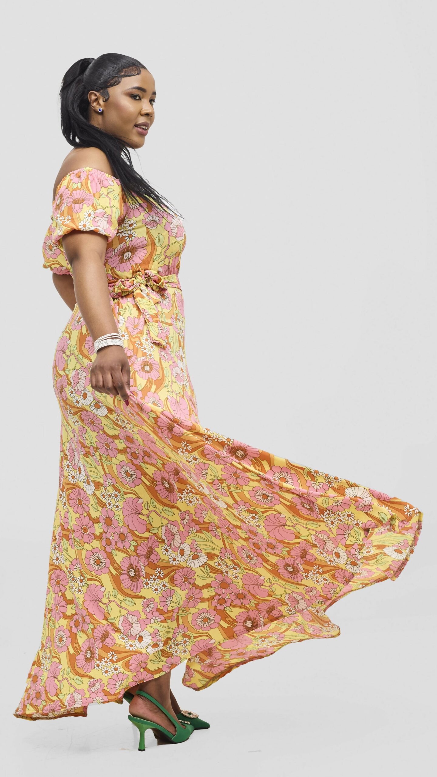 Silk House Collection Curvy Plus Size Twirl Dress - Floral - Image 3