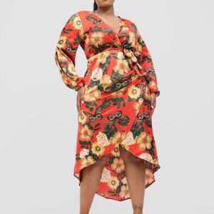Zahra Dress - Red Floral Print