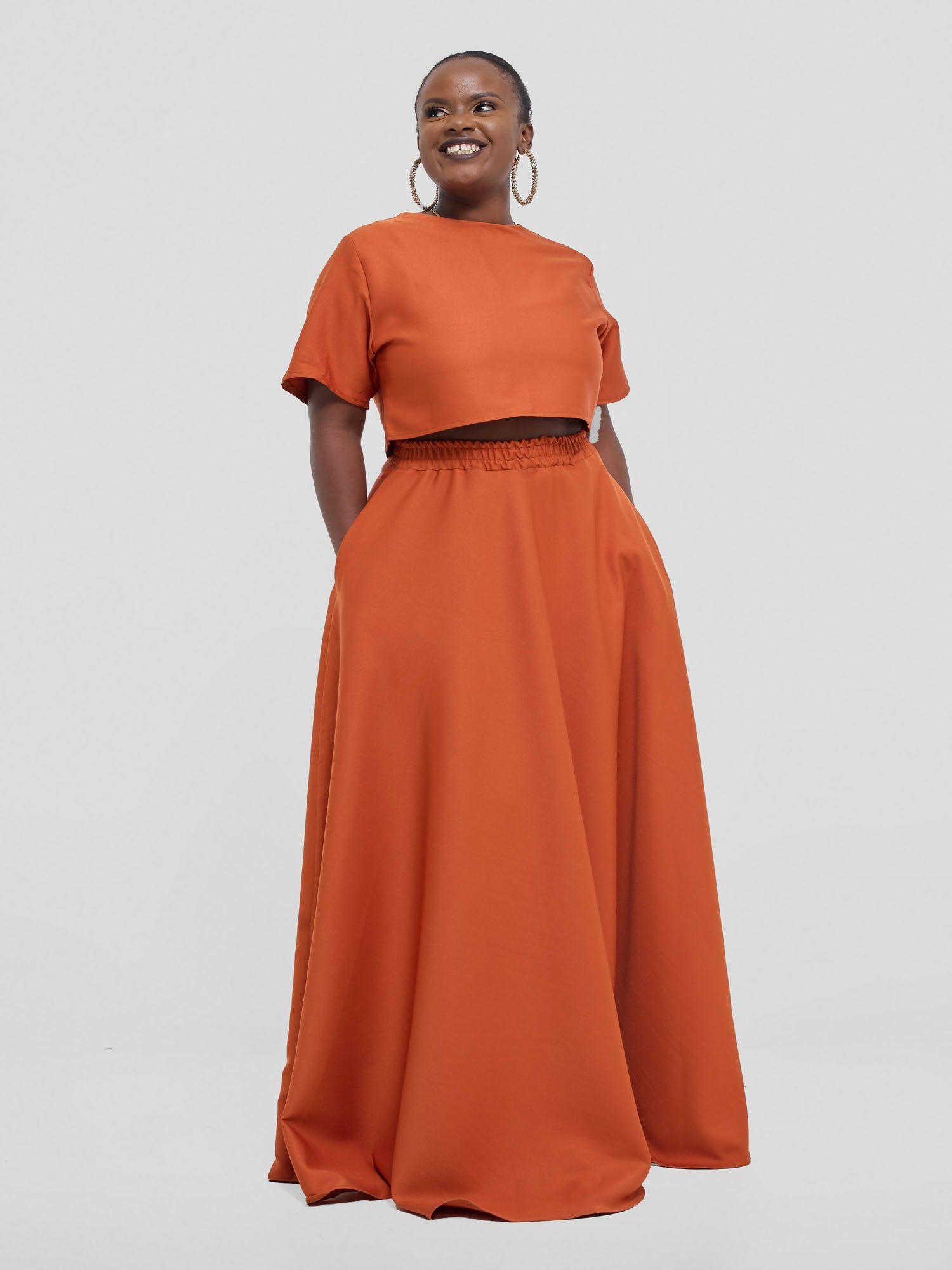 Silk House Collection Kalisi Skirt Set - Burnt Orange