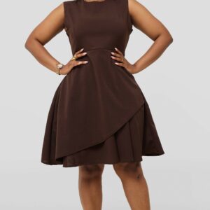 Silk House Collection Curvy Plus Size Brielle Dress - Brown