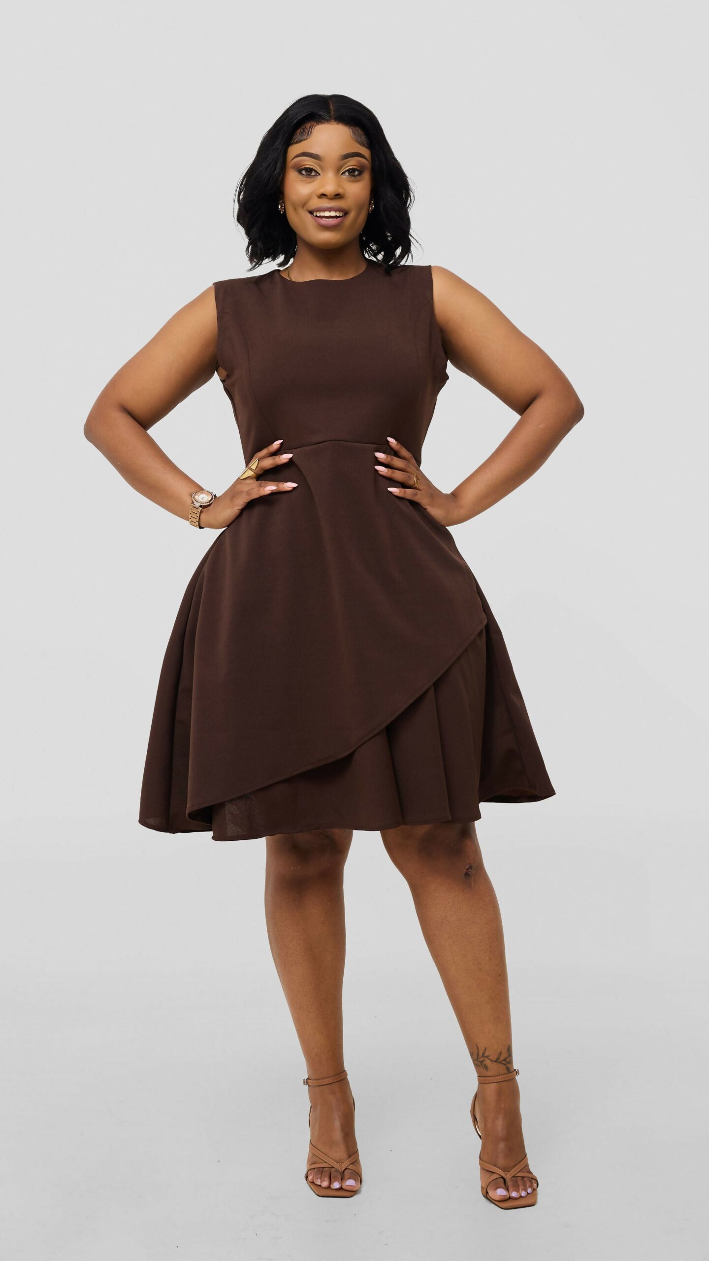 Silk House Collection Curvy Plus Size Brielle Dress - Brown