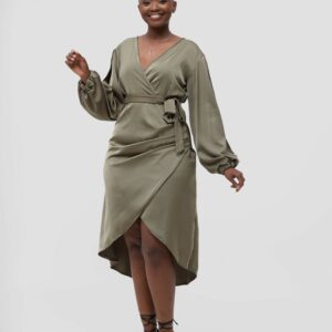 Silk House Zahra Dress - Olive Green