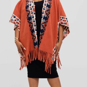 Silk House Collection Ari Poncho - Orange