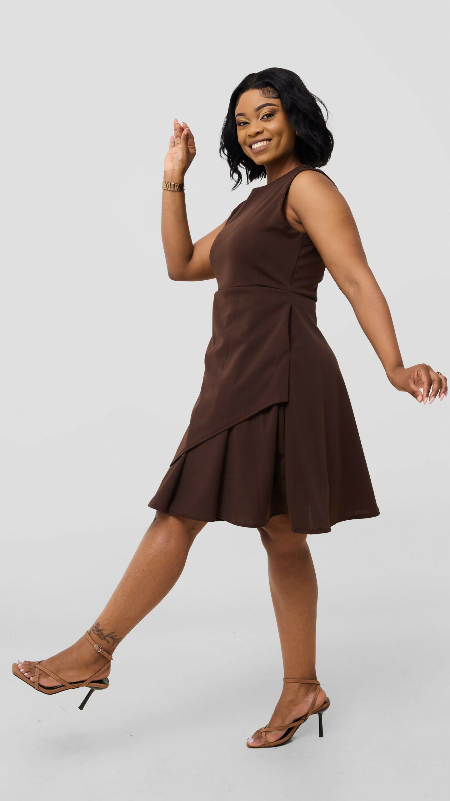 Silk House Collection Curvy Plus Size Brielle Dress - Brown - Image 2
