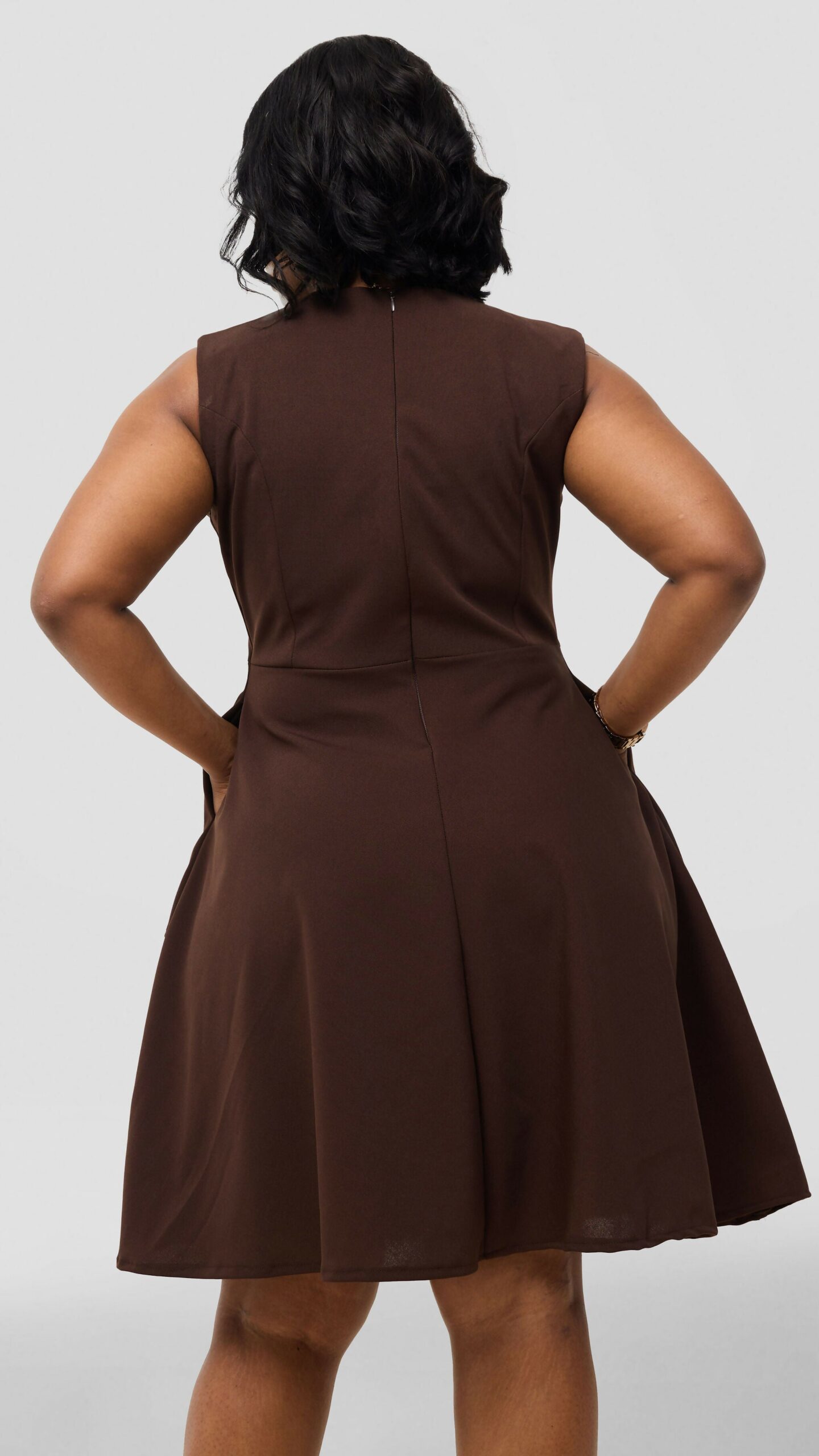 Silk House Collection Curvy Plus Size Brielle Dress - Brown - Image 3