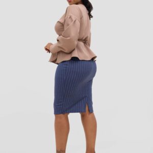 Silk House Collection Mia Navy Skirt + Maya Top - Navy Blue