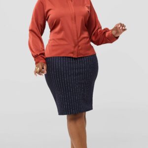 Silk House Collection Curvy Plus Size Rosa Top - Burnt Orange