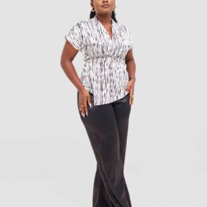 Silk House Collection Koa Top - Black / White Print