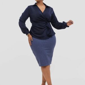 Silk House Collection Liora Top - Navy Blue