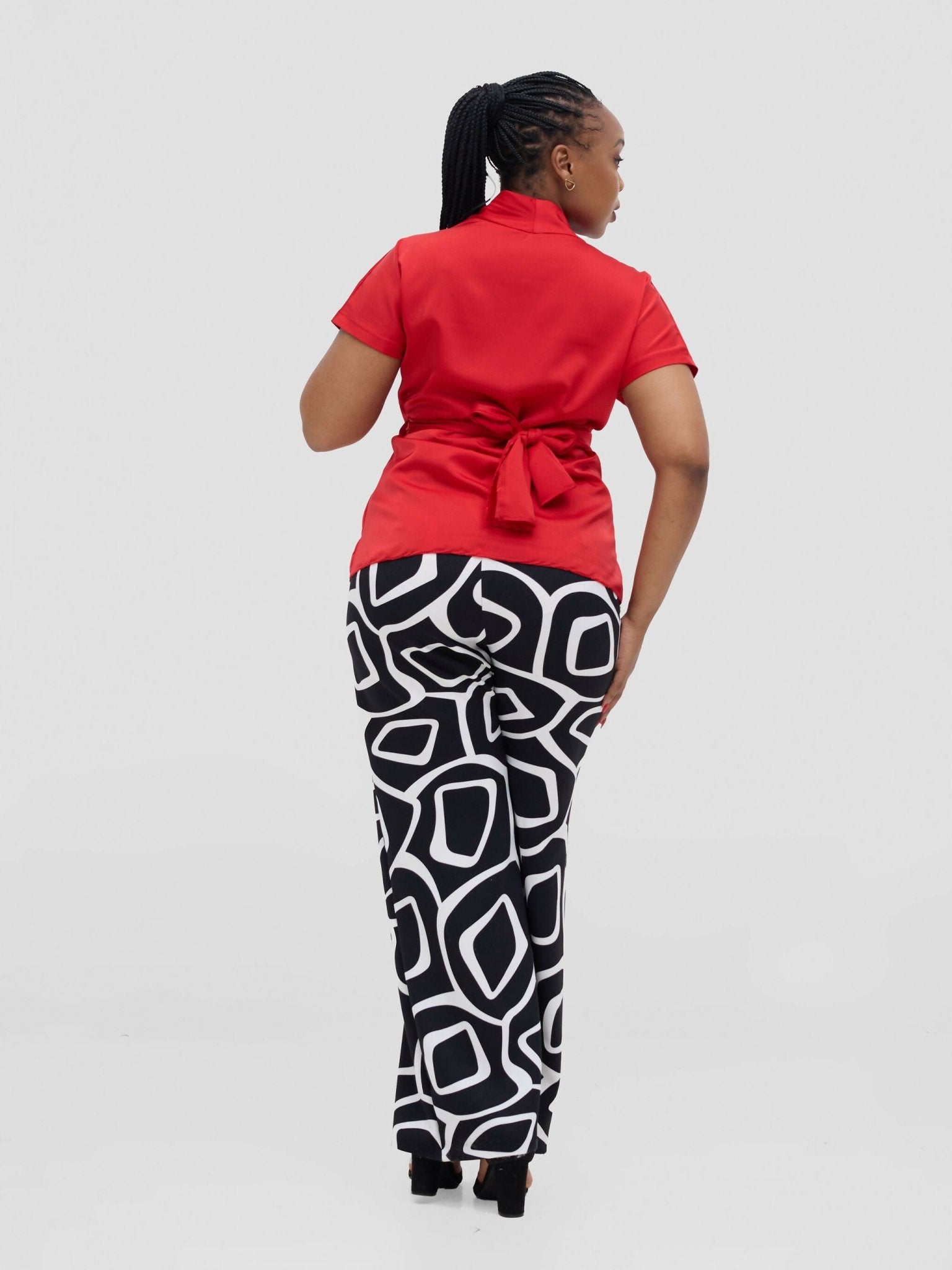 Silk House Collection Rana Pants - Black Abstract Print - Image 3