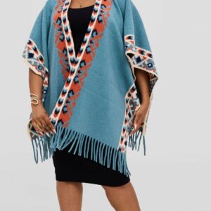 Silk House Collection Ari Poncho - Blue