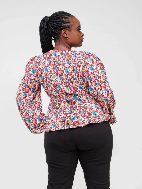 Silk House Collection Veva - Red Floral Print (Copy) - Image 2