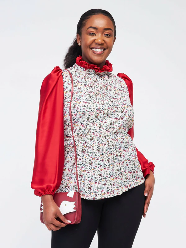 Silk House Collection Kyomi Top - Red