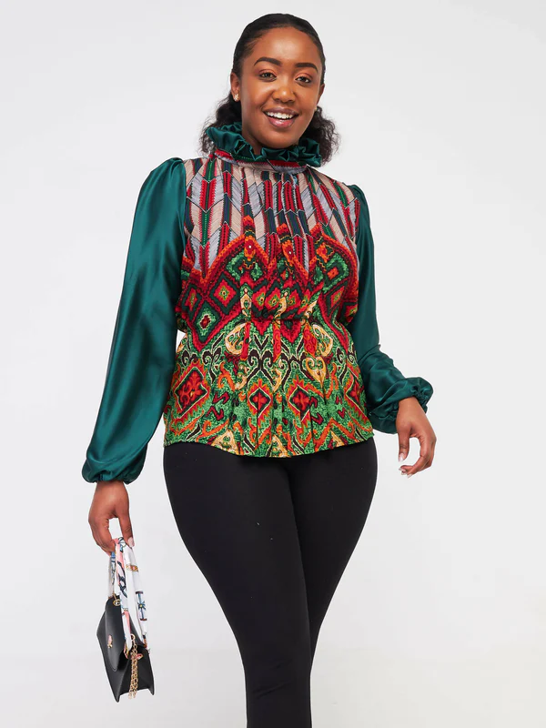 Silk House Collection Kyomi Top - Green - Image 3