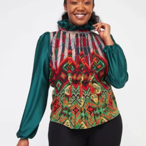 Silk House Collection Kyomi Top - Green