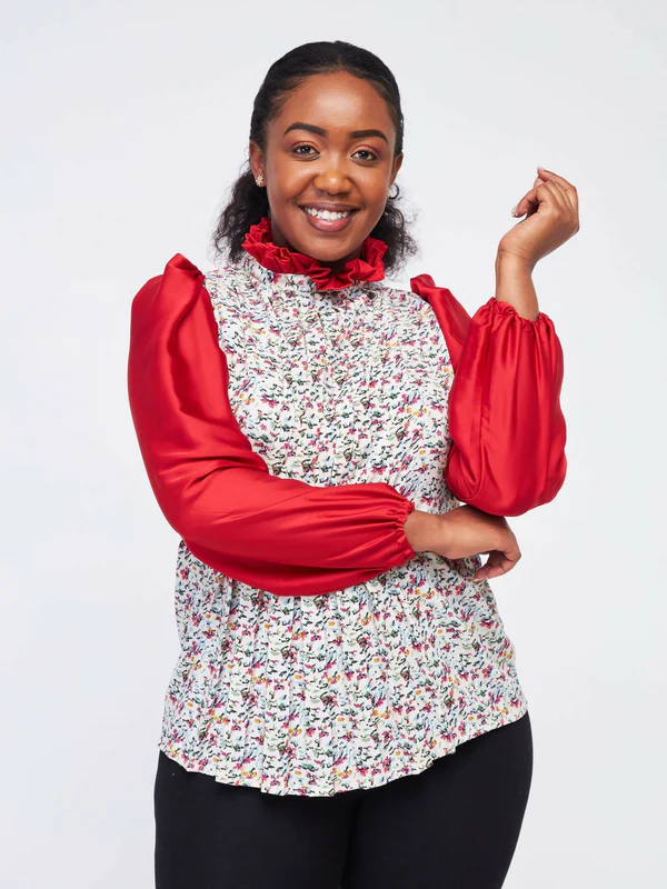 Silk House Collection Kyomi Top - Red - Image 5