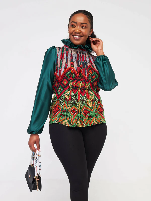 Silk House Collection Kyomi Top - Green - Image 4