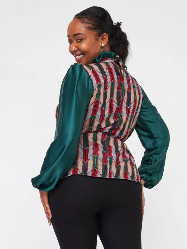 Silk House Collection Kyomi Top - Green - Image 5