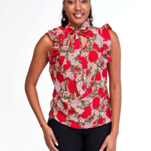 Silk House Collection Kefi - Red Floral Print