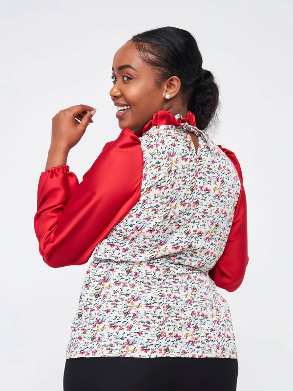 Silk House Collection Kyomi Top - Red - Image 4