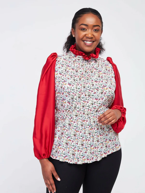 Silk House Collection Kyomi Top - Red - Image 7