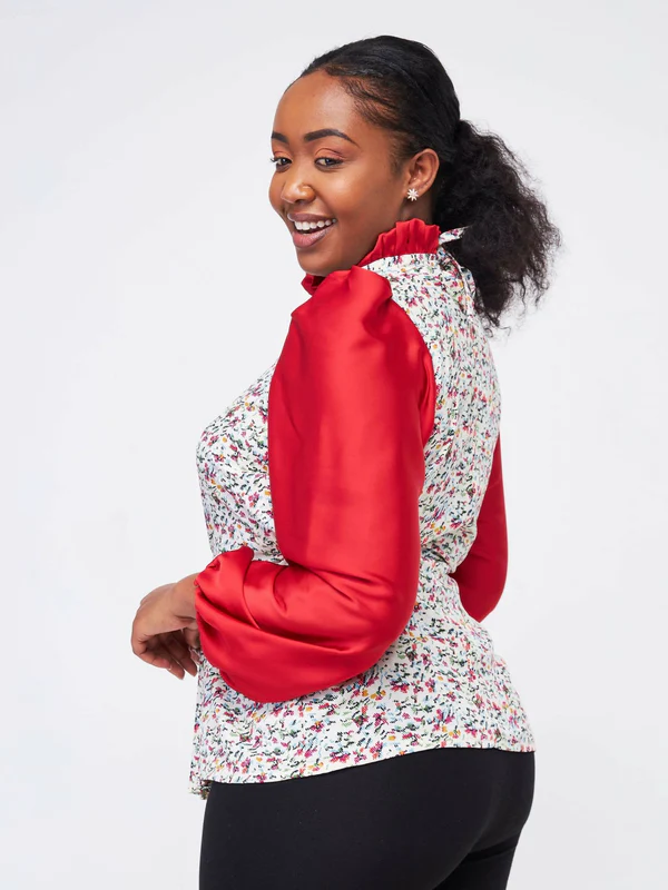 Silk House Collection Kyomi Top - Red - Image 8