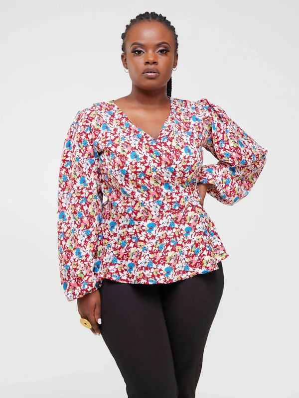 Silk House Collection Veva - Red Floral Print (Copy)