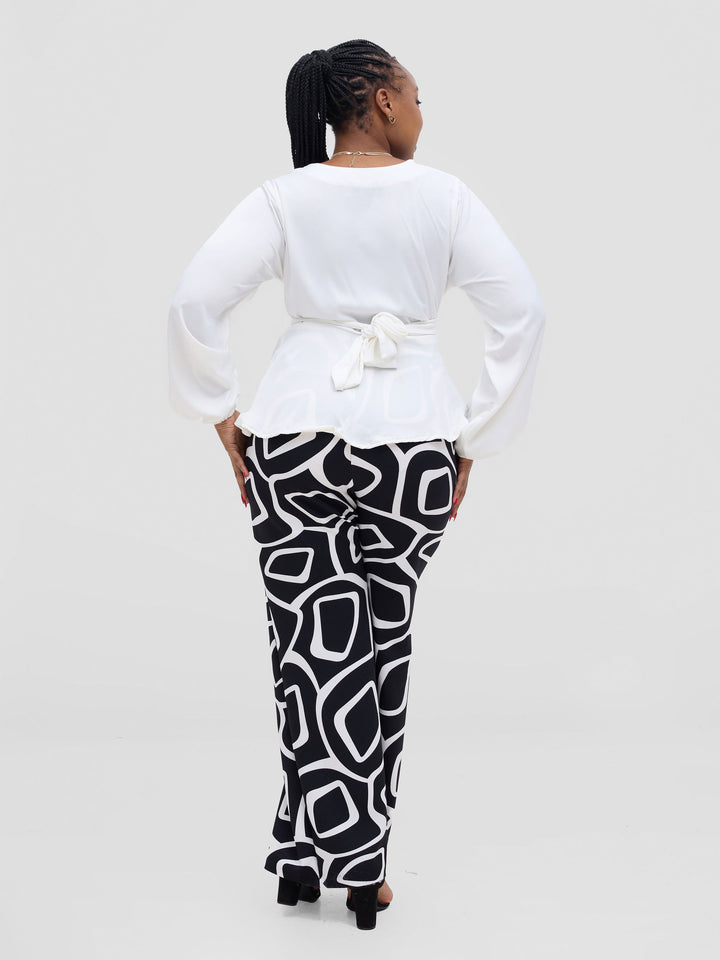 Rana Pants - Black Abstract Print