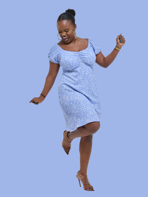 Silk House Collection Arabella Dress - Blue floral - Shopzetu