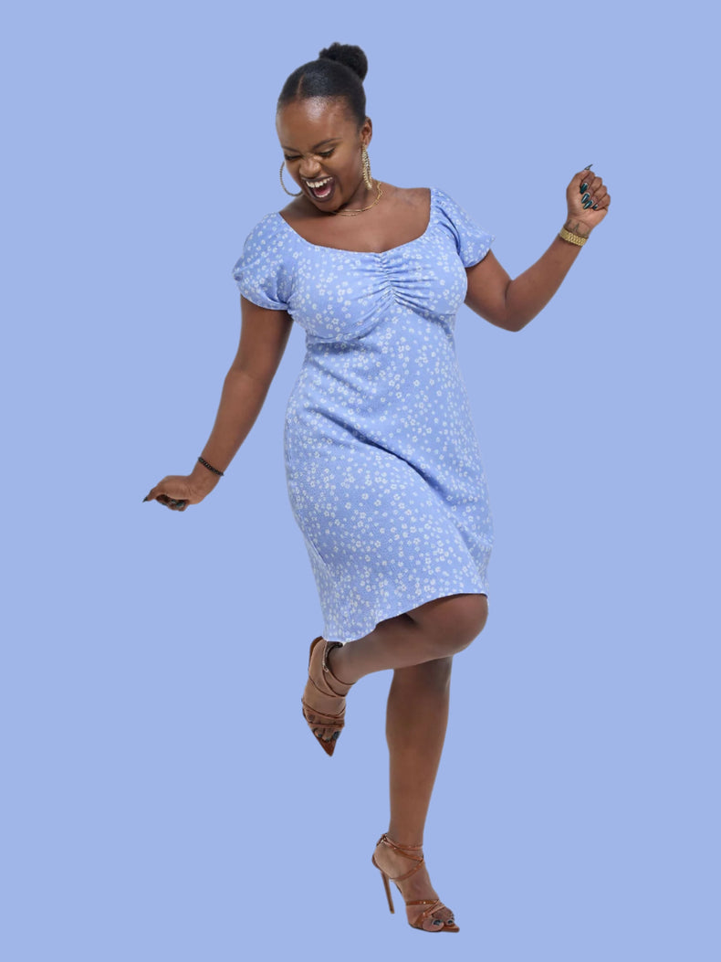 Silk House Collection Arabella Dress - Blue floral - Shopzetu