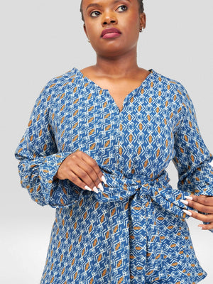 Silk House Collection Hulya - Navy Blue Print - Shopzetu