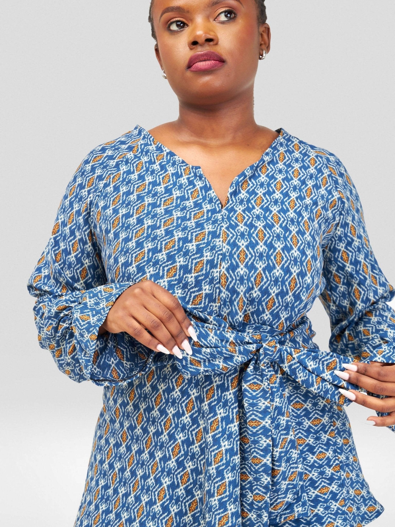 Silk House Collection Hulya - Navy Blue Print - Shopzetu