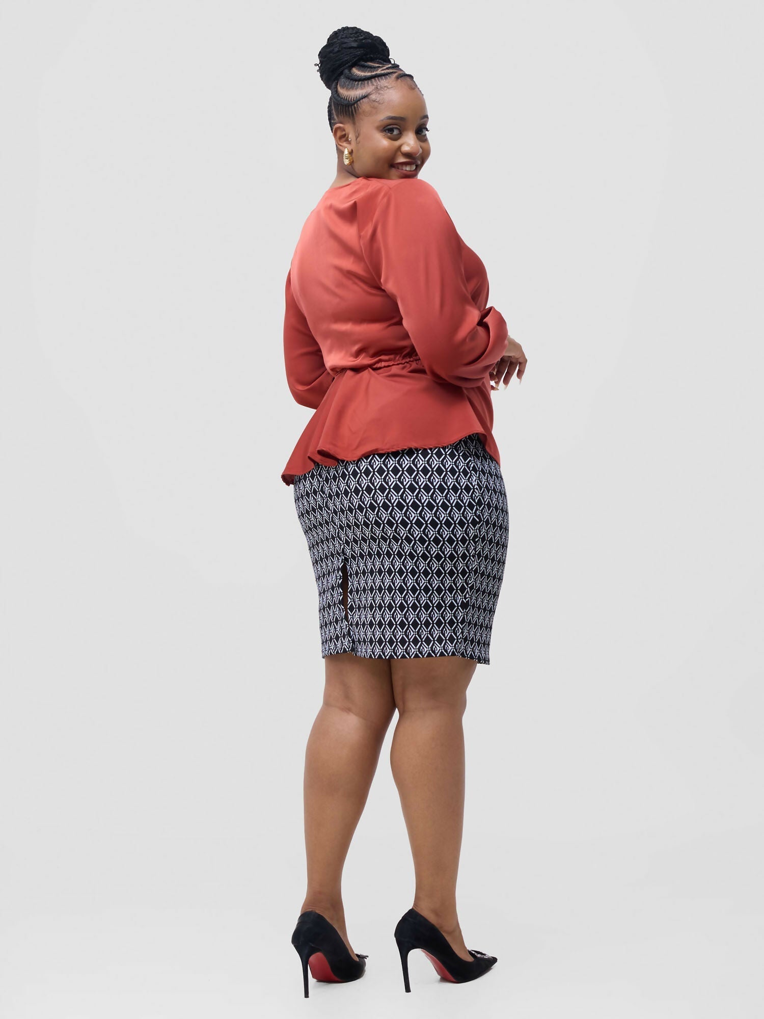 Silk House Collection Raya Top - Burnt Orange - Shopzetu
