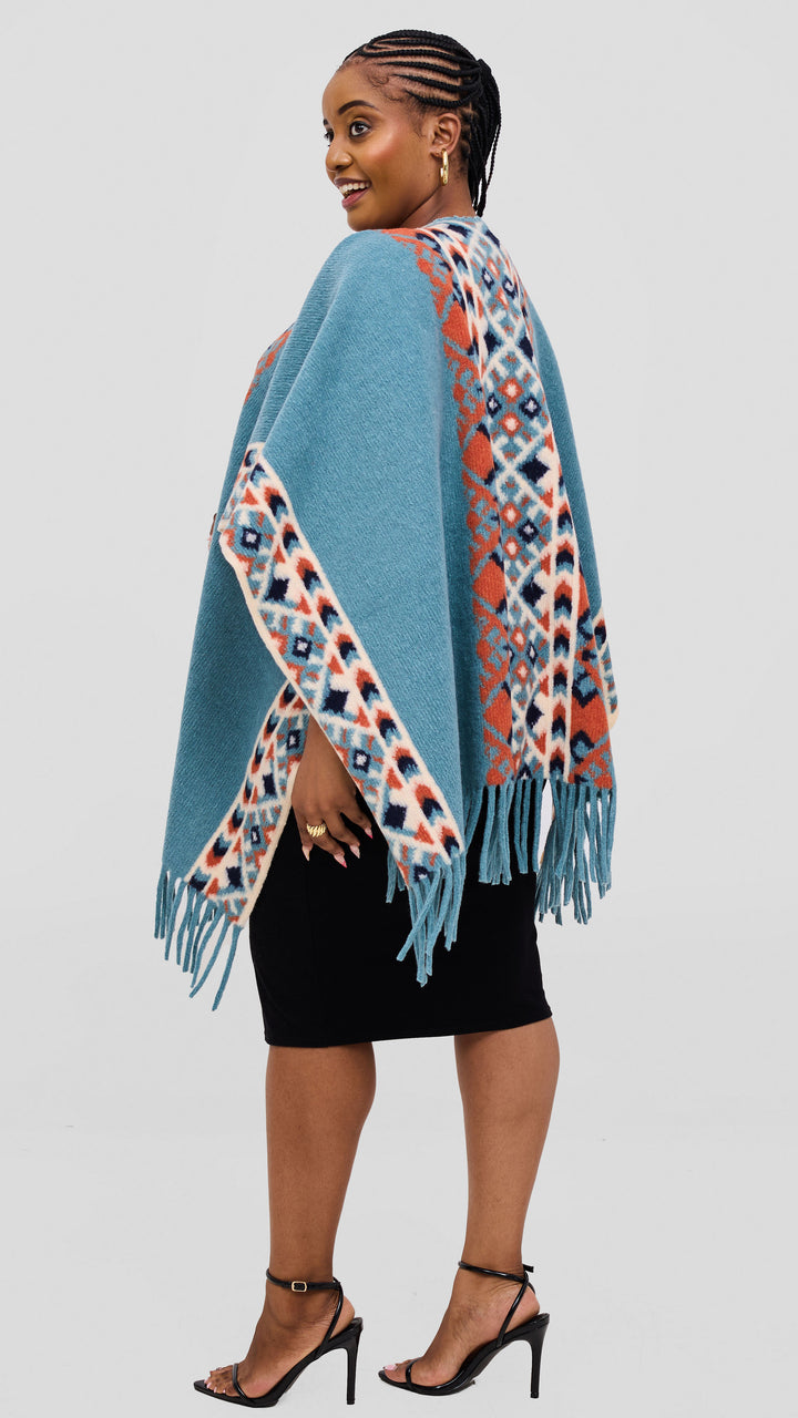 Ari Poncho- Turquise Blue