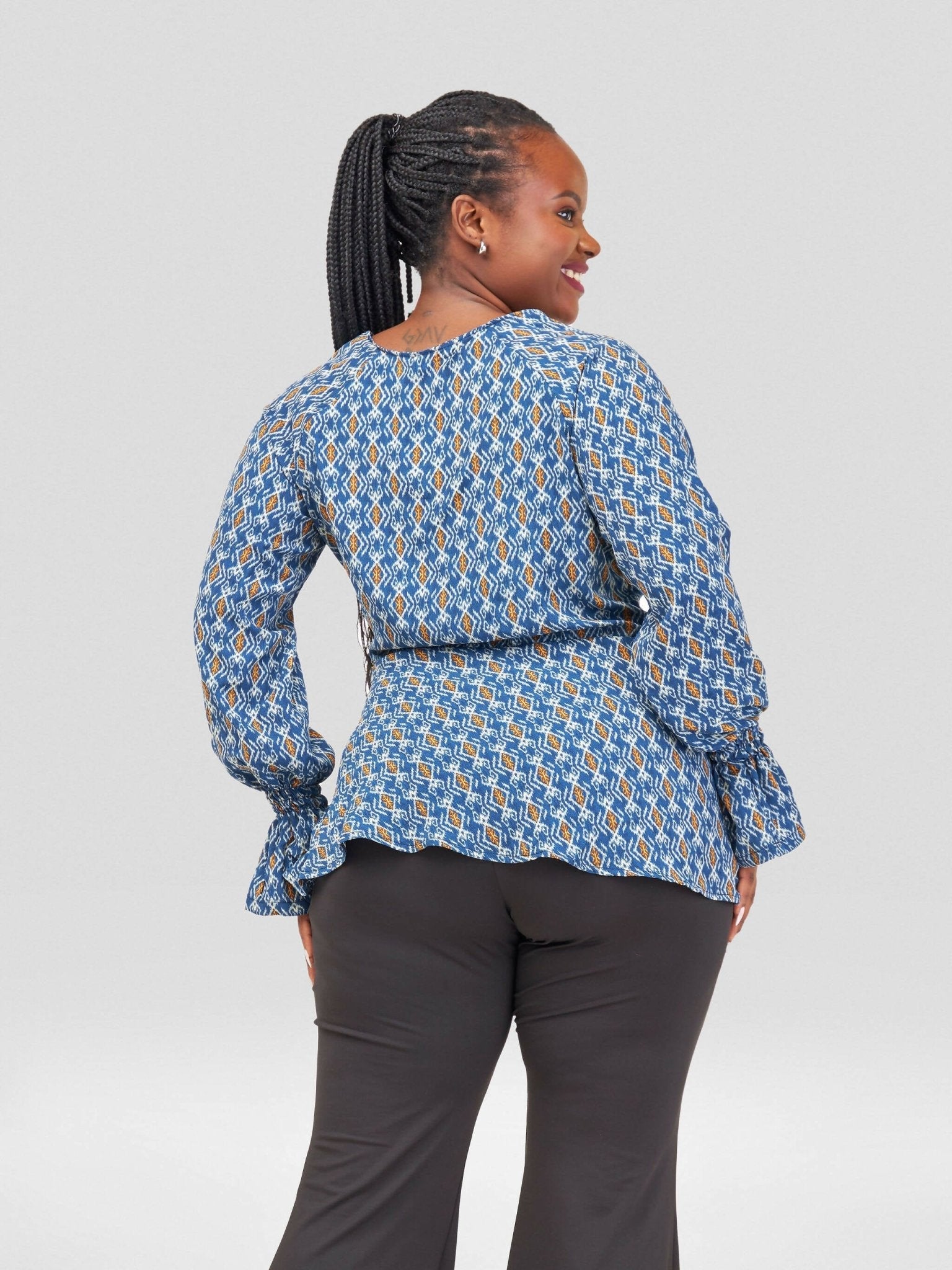 Silk House Collection Hulya - Navy Blue Print - Shopzetu