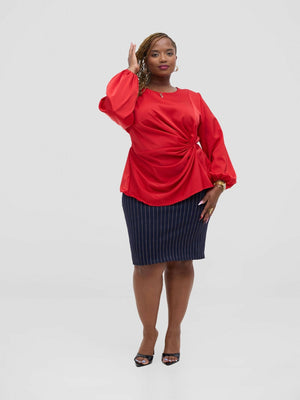 Silk House Collection Raya Top - Red - Shopzetu