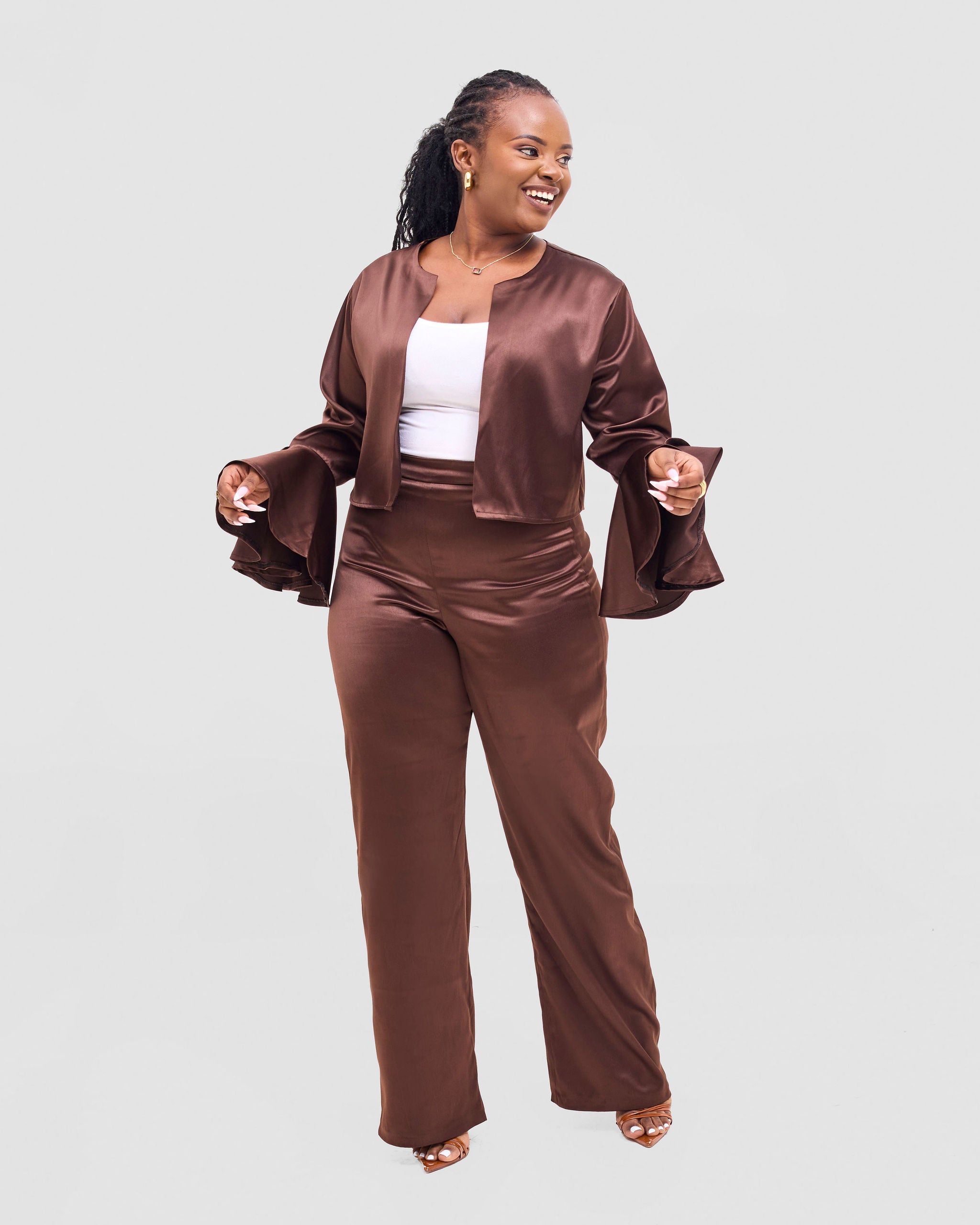 Eraya Pant Set - Brown