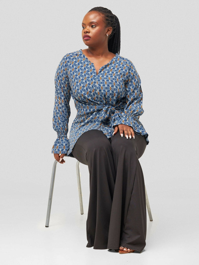 Silk House Collection Hulya - Navy Blue Print - Shopzetu