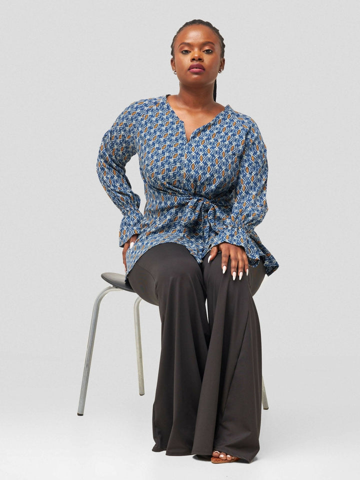 Silk House Collection Hulya - Navy Blue Print - Shopzetu