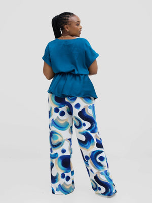 Silk House Collection Raya Top - Blue - Shopzetu