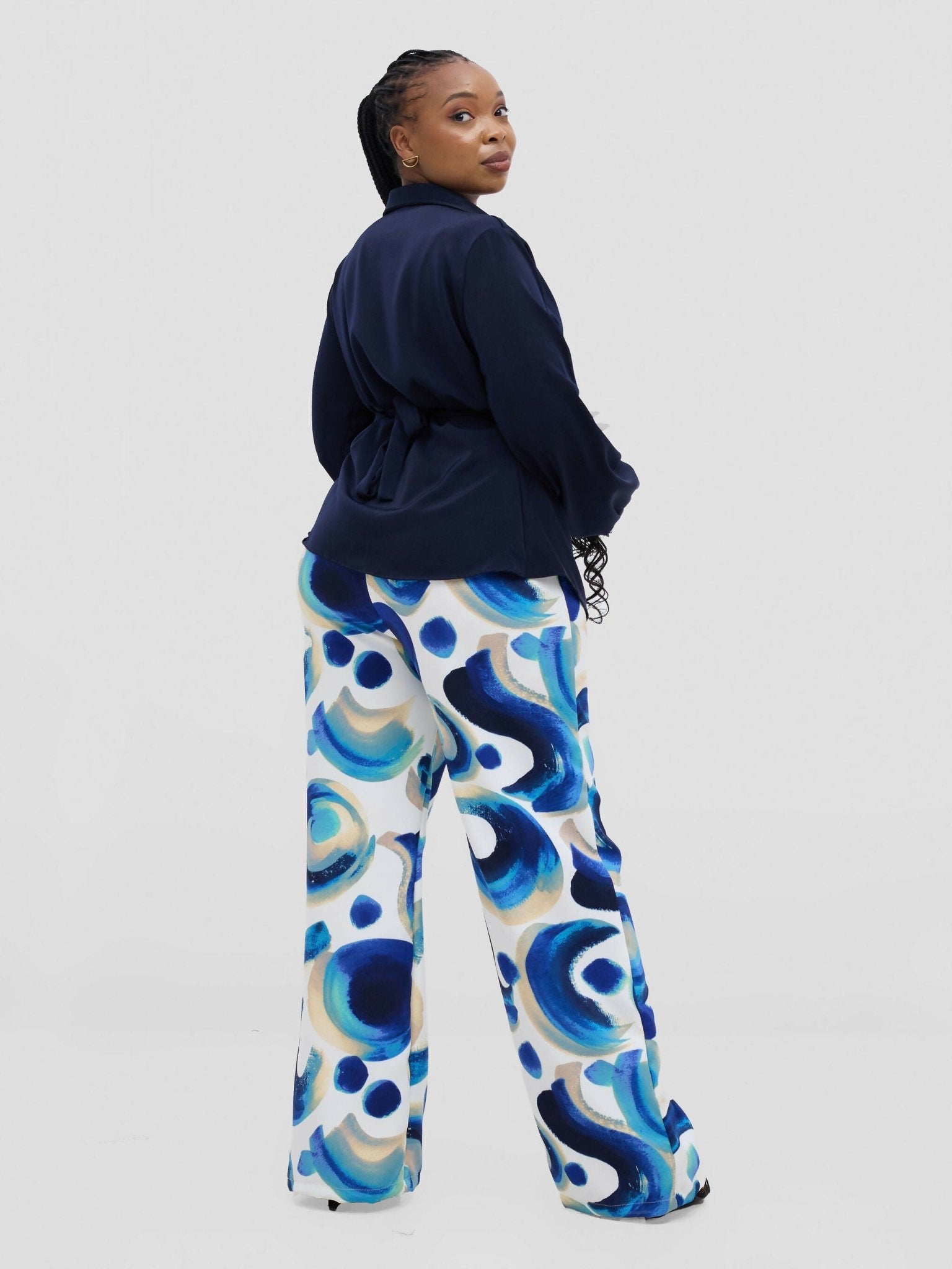Silk House Collection Liora Top - Navy Blue - Shopzetu