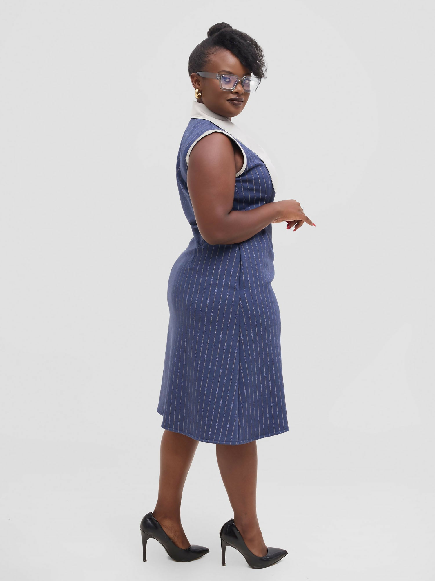 Silk House Collections Eloisa Dress - Striped Blue - Shopzetu