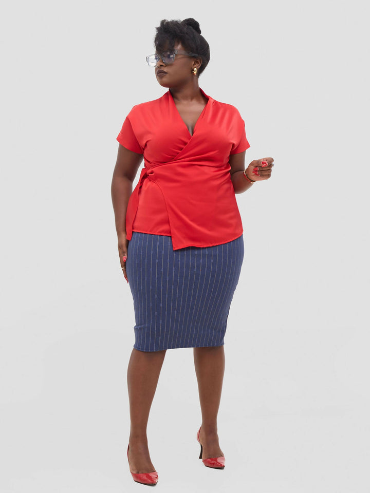 Silk House Collection Koa Top - Red - Shopzetu