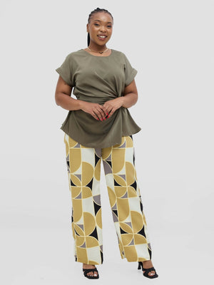Silk House Collection Rana Pant - Green Print - Shopzetu