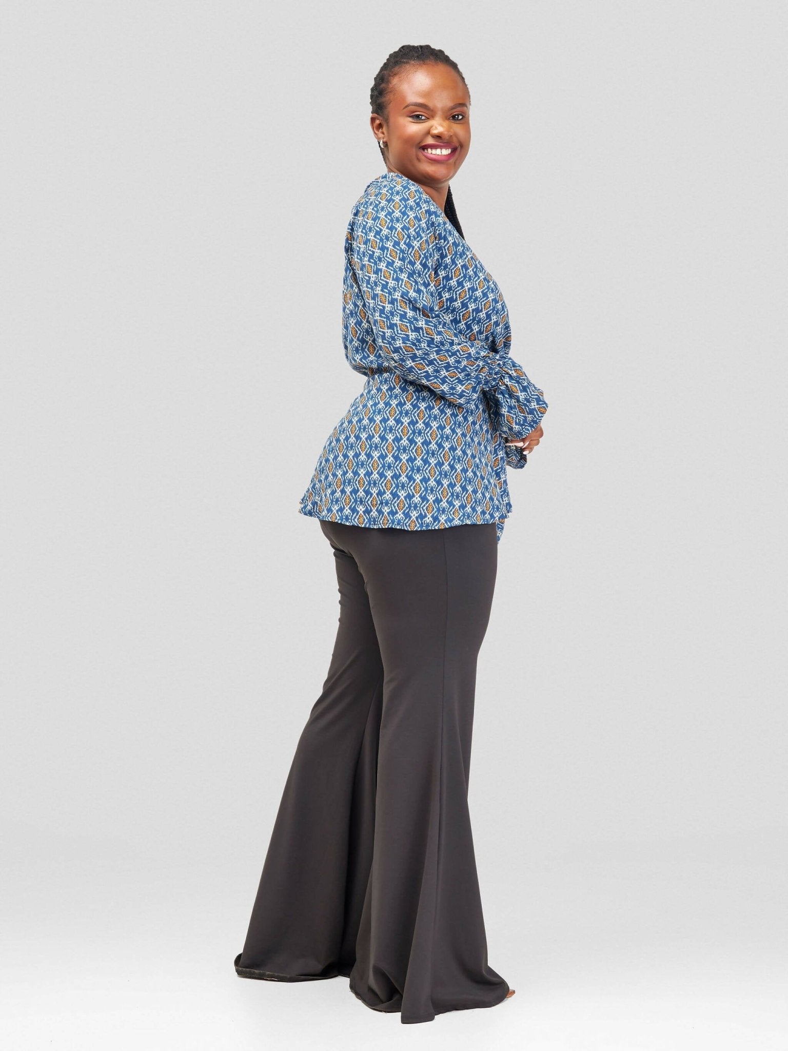 Silk House Collection Hulya - Navy Blue Print - Shopzetu